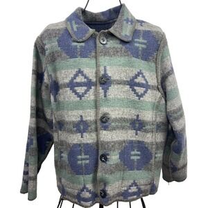 VTG Woolrich Reversible XL Southwest Aztec Tribal  Wool Jacket Coat  Sweater USA